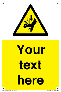 Custom warning hand crushing between press brake tool